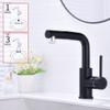 Mezclador monomando para lavabo de baño, grifo negro, grifo negro