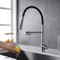 Grifo de cocina de 3 vías con control de agua purificada y caño flexible