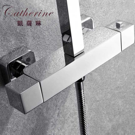 Mezclador termostático de ducha cuadrado de latón para baño en cromo (20315)