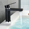 Grifo de baño negro, grifo de lavabo, grifo mezclador para lavabo en negro