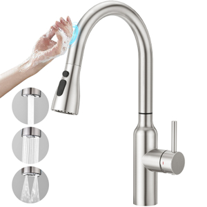 40247TBN Inducción Sensor de tacto inteligente Extraiga grifo de cocina con agua fría y caliente